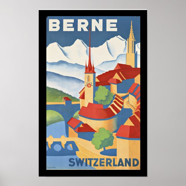 Berne, Switzerland vintage poster, Poster (Front)