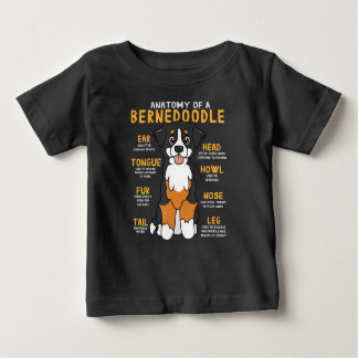 Bernedoodle Anatomy Funny Dog Mum Dad Cute Gift Baby T-Shirt