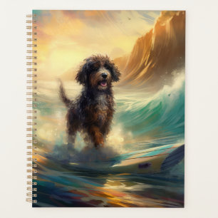 Bernedoodle Beach Surfing Painting Planner