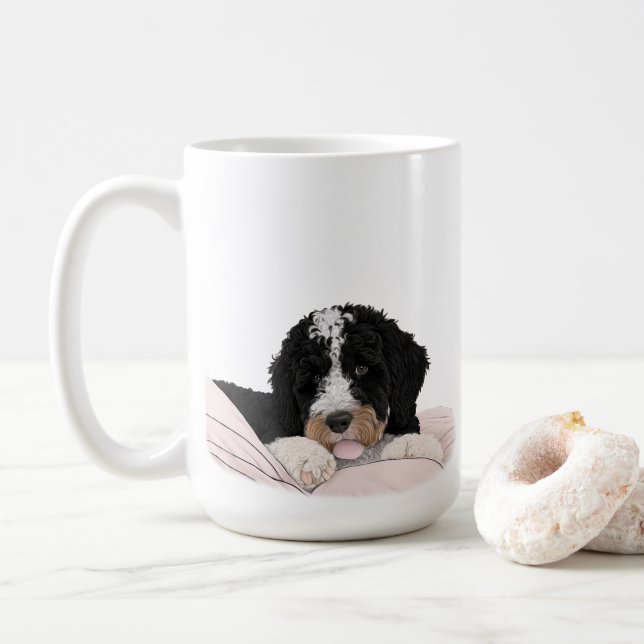 Bernedoodle Bernese Dog Mum Coffee Tea gift Mug (With Donut)