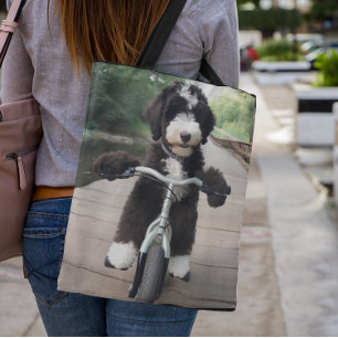 Bernedoodle Bike Ride Tote Bag