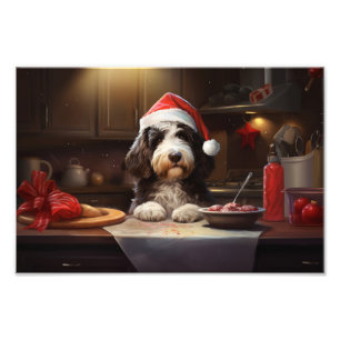 Bernedoodle Christmas Cookies Festive Holiday Photo Print