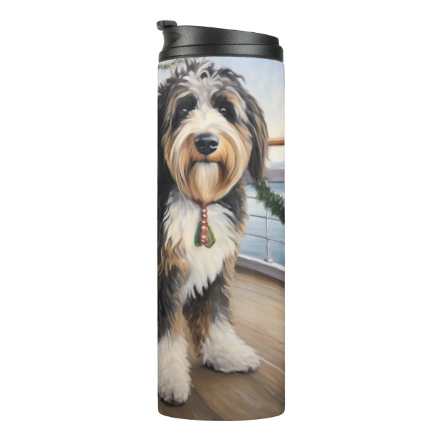 Bernedoodle Christmas Cruise: Pawsome Holiday  Thermal Tumbler (Rotated Right)