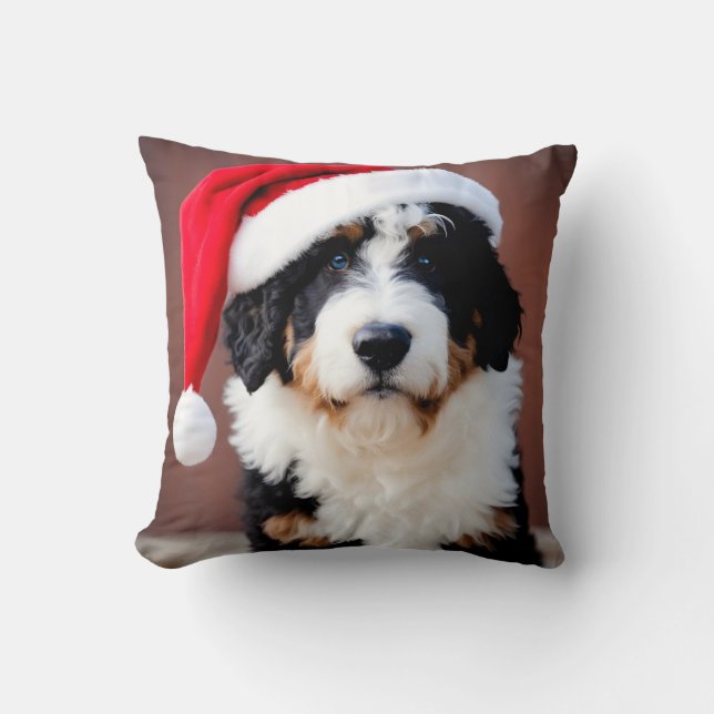 Bernedoodle Christmas Cushion (Front)