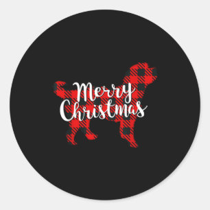 Bernedoodle Christmas Dog Mom Dad Pet Plaid Gift F Classic Round Sticker