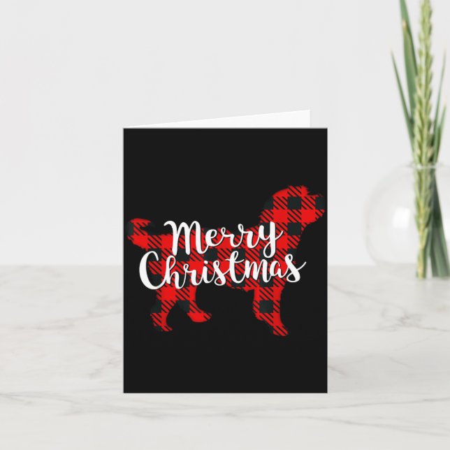 Bernedoodle Christmas Dog Mum Dad Pet Plaid Gift F Card (Front)