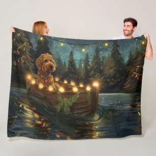 Bernedoodle Christmas Festive Voyage Fleece Blanket