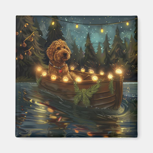 Bernedoodle Christmas Festive Voyage Magnet (Front)