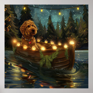 Bernedoodle Christmas Festive Voyage Poster