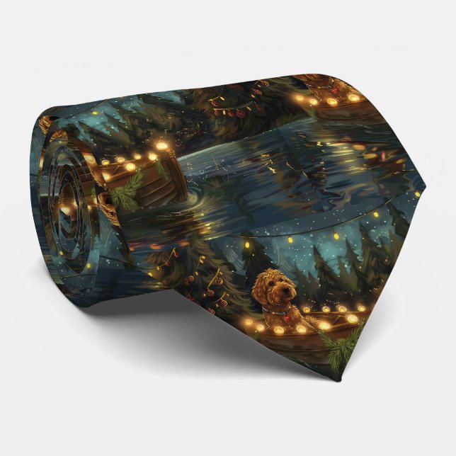 Bernedoodle Christmas Festive Voyage Tie (Rolled)