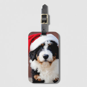 Bernedoodle Christmas Luggage Tag