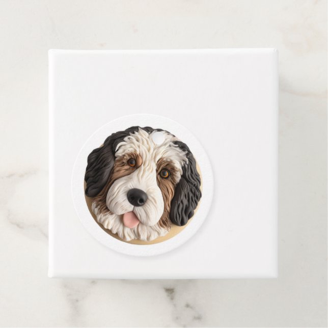 Bernedoodle Dog 3D Inspired Favour Tags (In Situ)