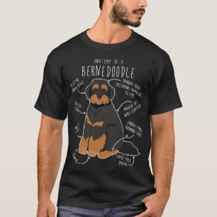 Bernedoodle Dog Anatomy Black Phantom Tan Cute Fun T-Shirt