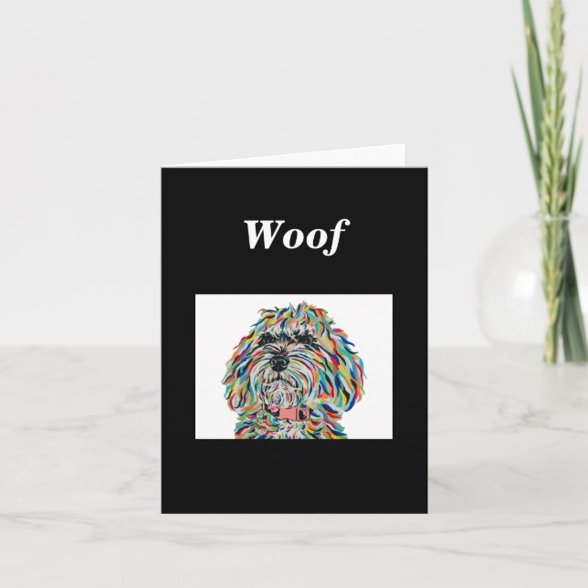 Bernedoodle Dog Blank Note Card (Front)