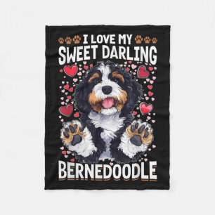 Bernedoodle Dog Breed I Love My Sweet Darling Bern Fleece Blanket