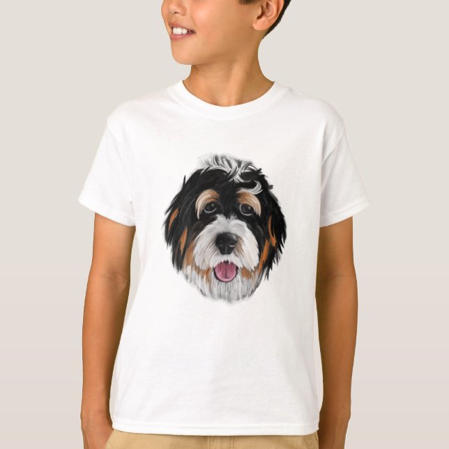 Bernedoodle Dog Face T-Shirt (Front)