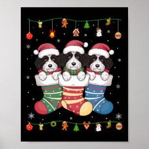 Bernedoodle Dog In Christmas Men Women Kids Xmas P Poster