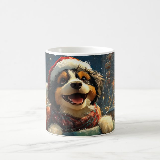 Bernedoodle Dog Roller Coaster Christmas  Coffee Mug (Center)