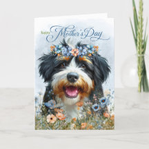 Bernedoodle Dog Wildflower Mother's Day