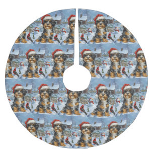 Bernedoodle Dog Winter Wonderland Christmas Brushed Polyester Tree Skirt