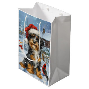 Bernedoodle Dog Winter Wonderland Christmas Medium Gift Bag