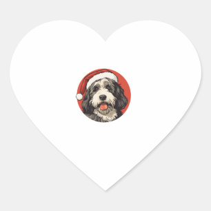 Bernedoodle Dog Xmas Doodle Dood Cute Christmas Be Heart Sticker