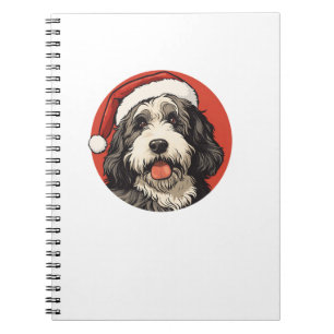 Bernedoodle Dog Xmas Doodle Dood Cute Christmas Be Notebook