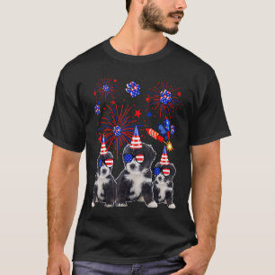 Bernedoodle Dogs American Flag  Happy 4th Of July T-Shirt