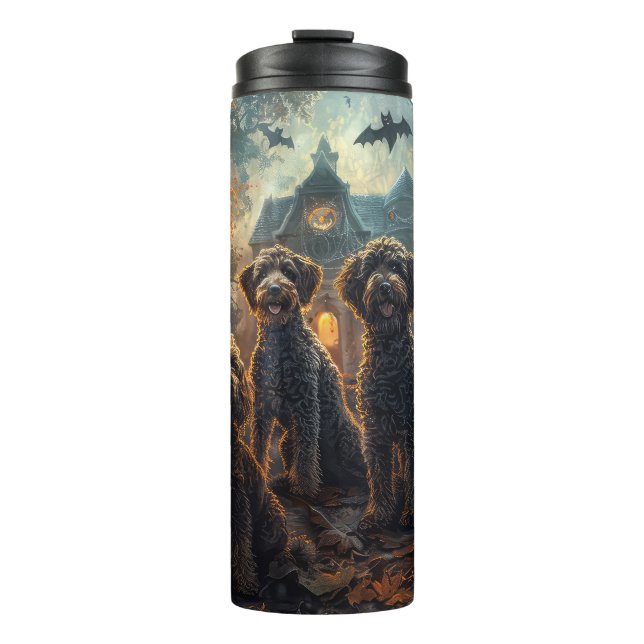 Bernedoodle Halloween Night Doggy Delight  Thermal Tumbler (Front)