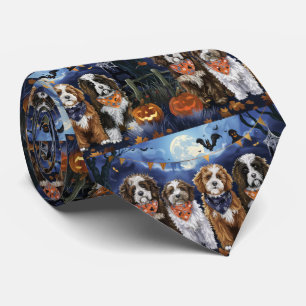 Bernedoodle Halloween Spooky Tie