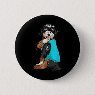 Bernedoodle I Love Dad Tattoo Apparel, Dog Dad Gif 6 Cm Round Badge