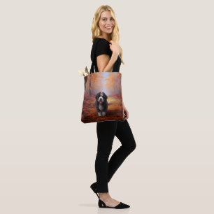 Bernedoodle in Autumn Leaves Fall Inspire  Tote Bag