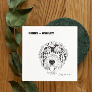 Bernedoodle Pet dog Cocktail Napkin for wedding