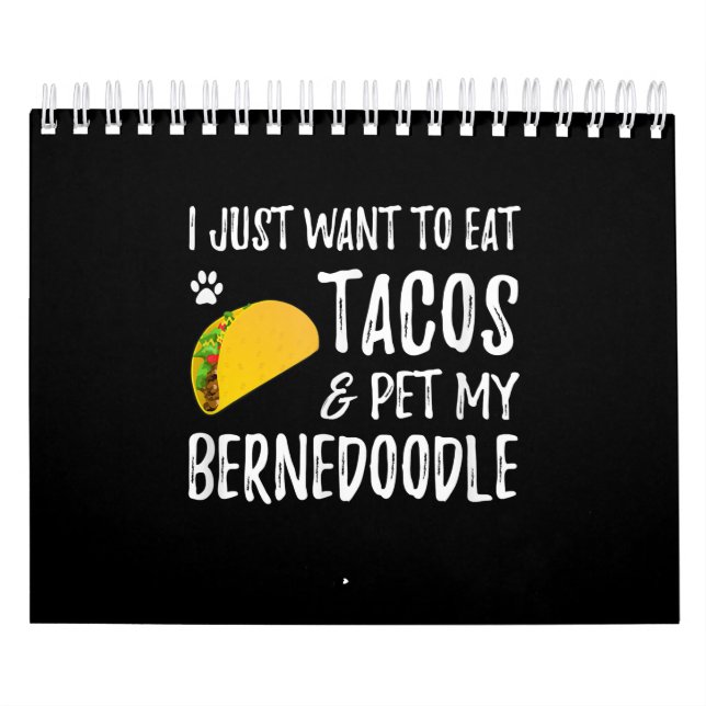 Bernedoodle Taco Lover Cinco De Mayo Dog Mum Calendar (Cover)