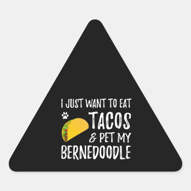 Bernedoodle Taco Lover Cinco De Mayo Dog Mum Triangle Sticker (Front)