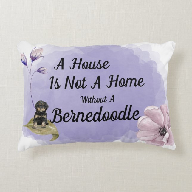 Bernedoodle Throw Pillow (Front)
