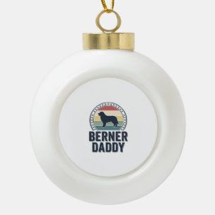 Berner Daddy Vintage Dog Dad Vector Shirt Design_1 Ceramic Ball Christmas Ornament