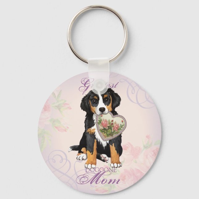 Berner Heart Mum Key Ring (Front)