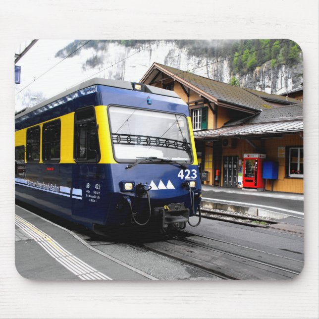 Berner Oberland bahn train in Switzerland Mouse Pad (Front)