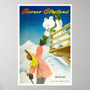 Berner Oberland,Switzerland,Ski Poster