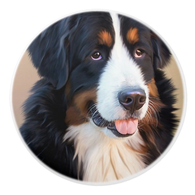 Berner Sennenhund Ceramic Knob (Front)