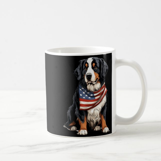 Berner Us Flag Bernese Mountain Dog Owner Mom Dad  Coffee Mug (Right)