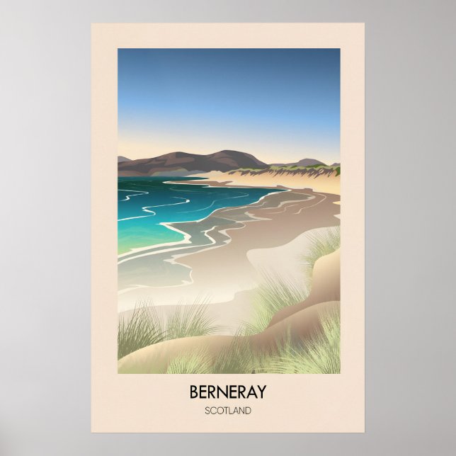 Berneray Scotland Travel Poster (Front)