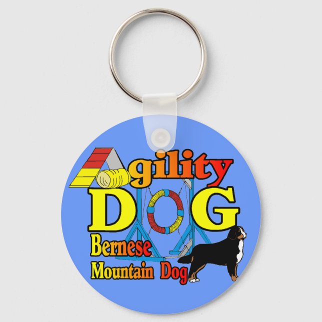 Bernese Agility Gifts Key Ring (Front)