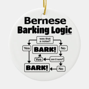 Bernese Barking Logic Ceramic Ornament