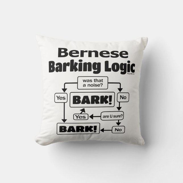 Bernese Barking Logic Cushion (Front)