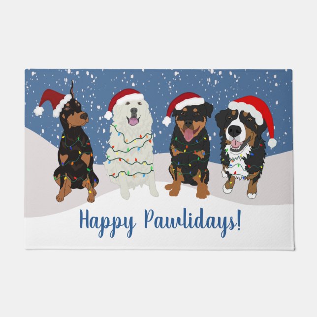 Bernese Doberman Pyrenees Rottweiler  Doormat (Front)