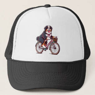 Bernese Dog Biker, Bernese cruiser bike adventure Trucker Hat