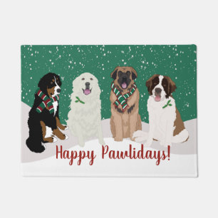 Bernese Leonberger Great Pyrenees Christmas  Doormat