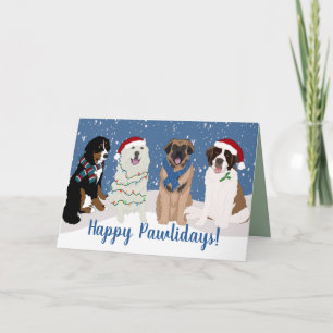 Bernese Leonberger Pyrenees St Bernard Christmas  Card